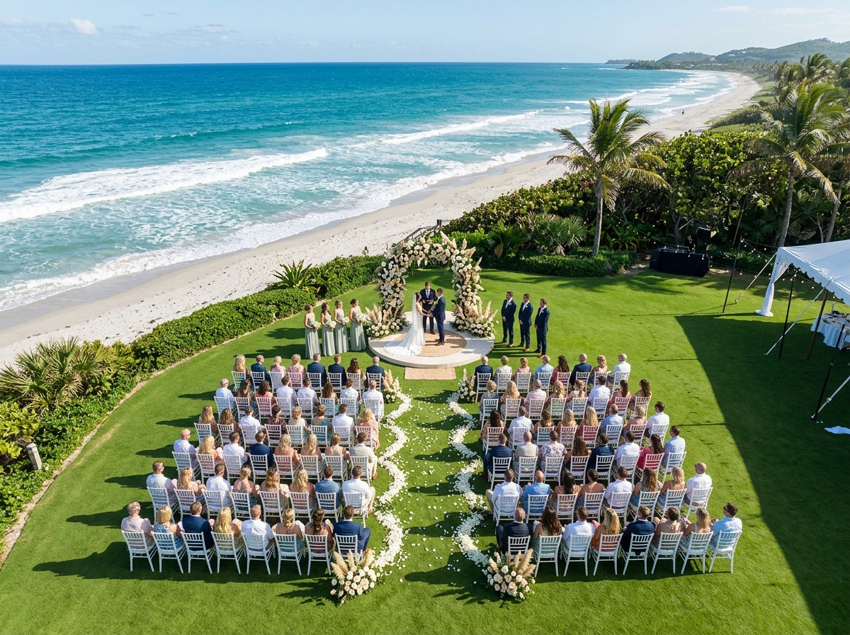 Aerial Drone Wedding Ceremony